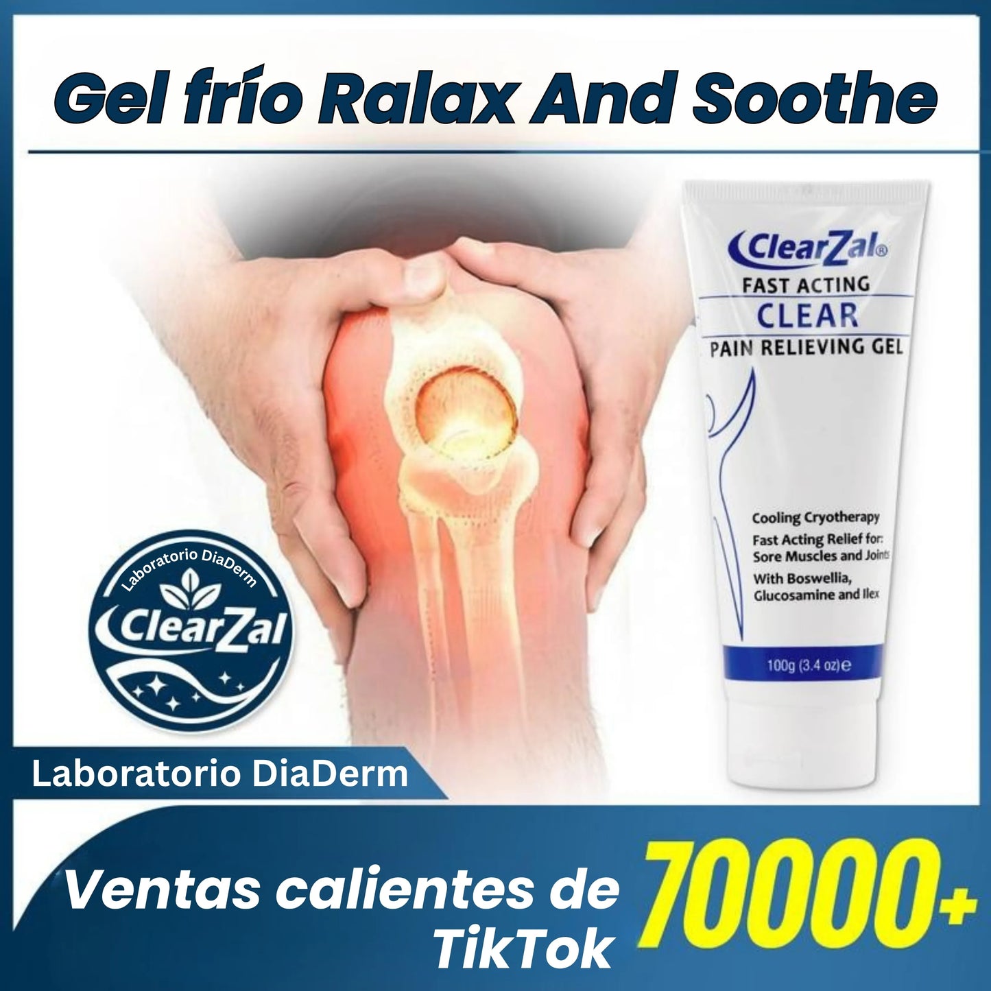 TALAPORR Gel Calmante y Refrescante 100g, Gel Corporal Aliviador, Refrescante con Mentol e Incienso, Ayuda a Aliviar la Tensión Muscular, Relaja la Cintura, Piernas y Rodillas.