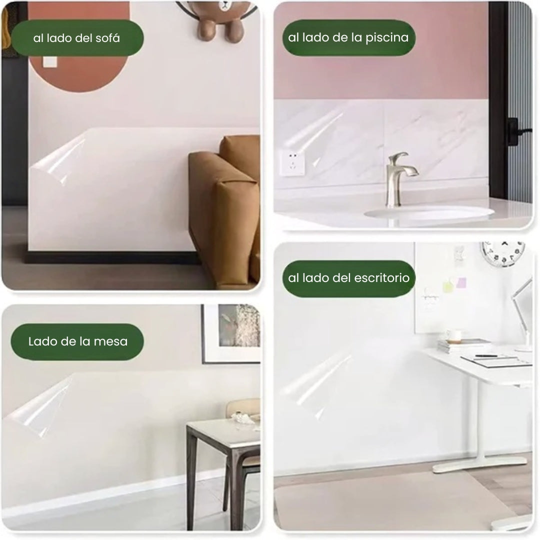 Película protectora transparente con unión electrostática 60 x 300 cm