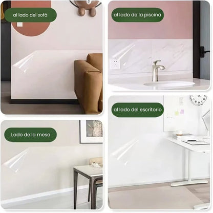 Película protectora transparente con unión electrostática 60 x 300 cm