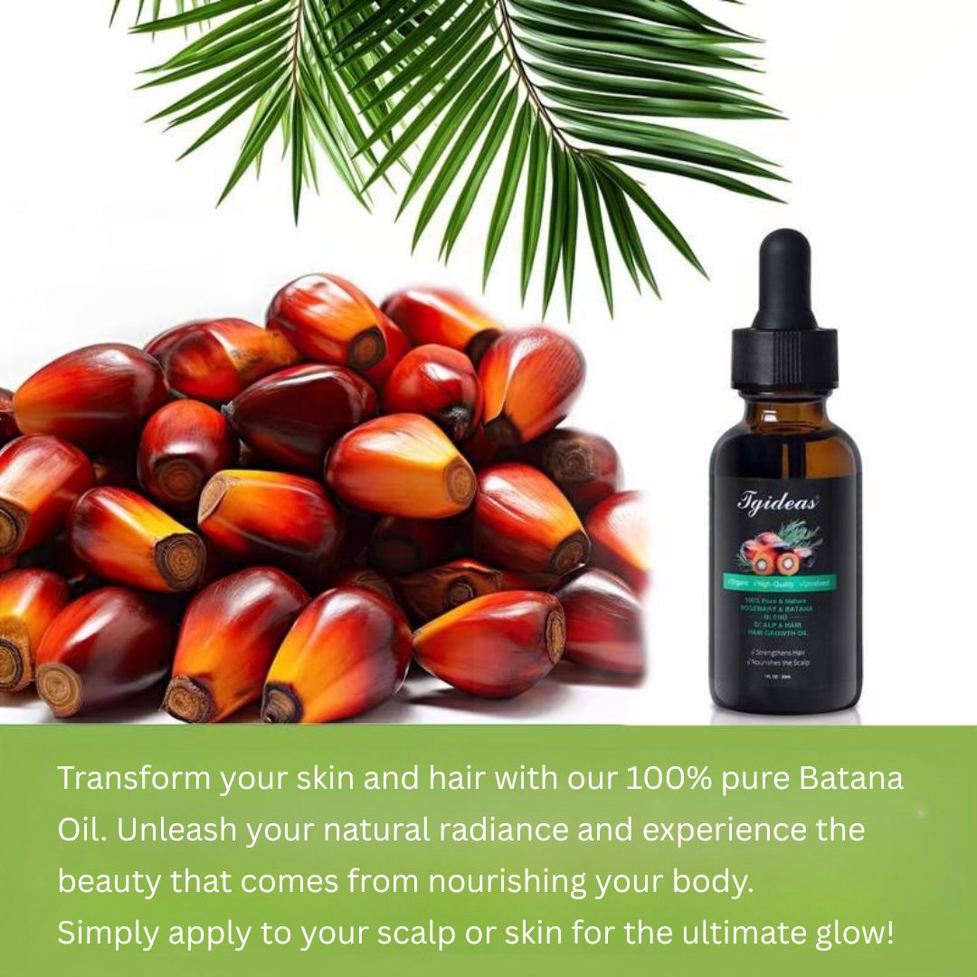 Aceite de romero y batana Tgideas - Mezclado con aceite de jojoba y argán - Aceite esencial 100% orgánico para el cuidado del cabello. Reparador diario, restaura la humedad y las vitaminas.
