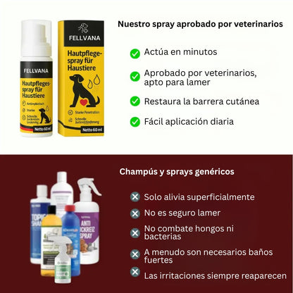 Fellvana™ Spray calmante para la piel aprobado por veterinarios
