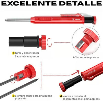 Juego de 24 lápices resistentes para construcción y carpintería