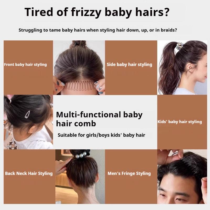 Juego de 3 Pinzas para el Cabello en Forma de U Pinzas Elásticas Negras