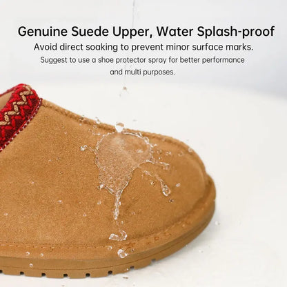 Zapatillas de ante trenzadas para mujer, para exteriores, con plataforma, forro de piel esponjosa, botines cortos para otoño e invierno, zapatos cálidos para caminar