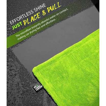 Toalla de secado KKV de tamaño completo, 122 x 61 cm (48 x 24 pulgadas), toalla de microfibra de doble cara para limpieza de autos con técnica de hilo trenzado para SUV, 1400 g/m², súper absorbente, no raya, secado rápido, lavable a máquina