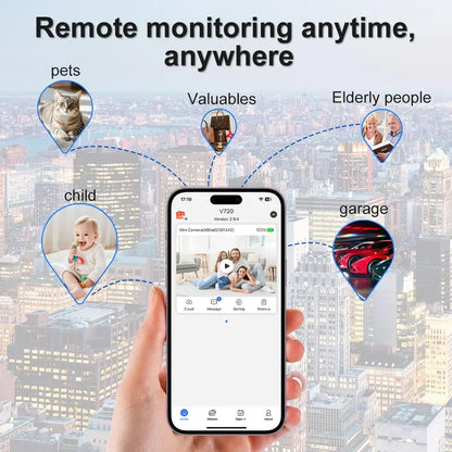 Cámara de seguridad interior inalámbrica, cámara espía oculta para uso doméstico, mini cámara de seguridad WiFi inalámbrica, cámara niñera con visión nocturna para bebés y mascotas, compatible con smartphones y tablets.