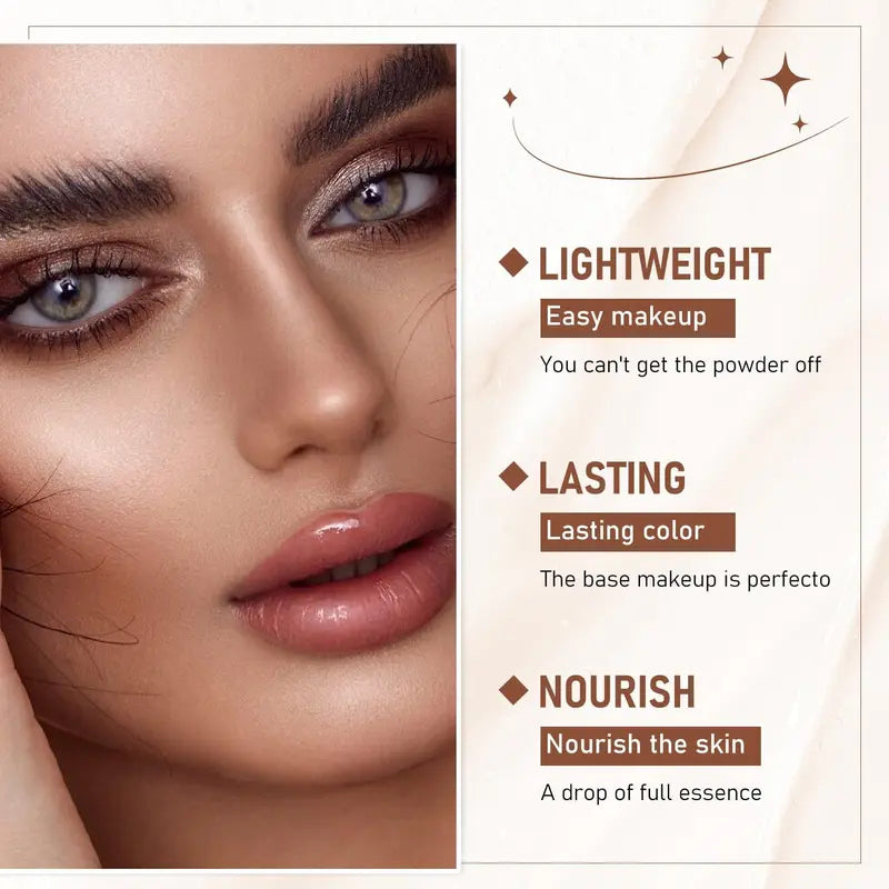 Base de maquillaje luminosa de doble punta con brochas incorporadas.