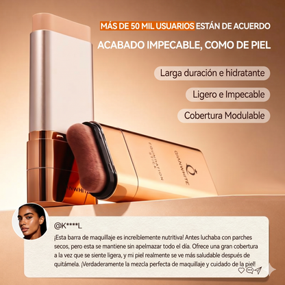Base de maquillaje en barra de doble extremo - Brocha incorporada