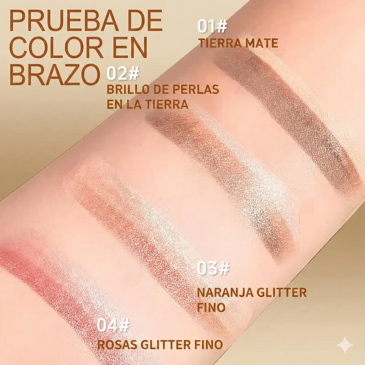 (Paquete de 4 colores) Sombra de ojos en barra 3 en 1 - Brillo de larga duración a prueba de manchas.