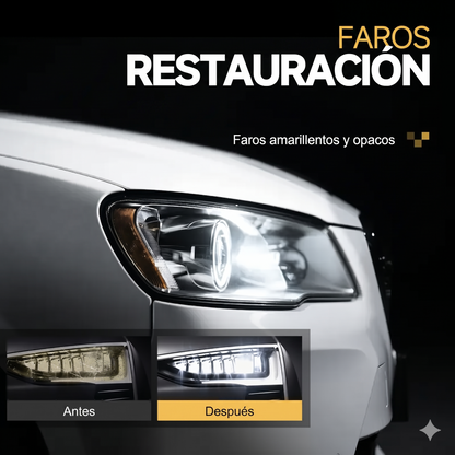 Kit de Restauración de Faros Toretark (Sin Lijado) – Solución de Limpieza (100ml) + Recubrimiento Cristalino (20ml)