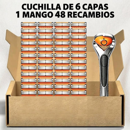 Afeitado Cómodo Kit Maquinilla Cabezal Giratorio Antideslizante
