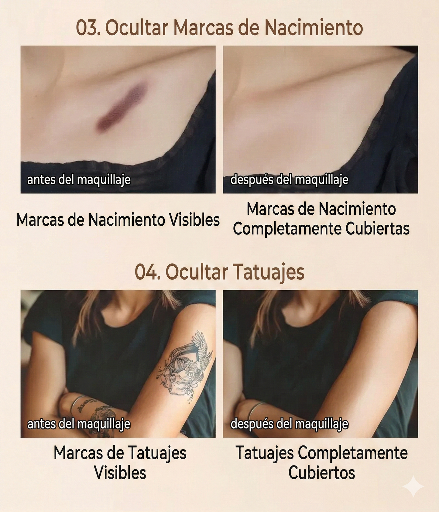 Bálsamo corrector de cobertura total - Resistente al agua