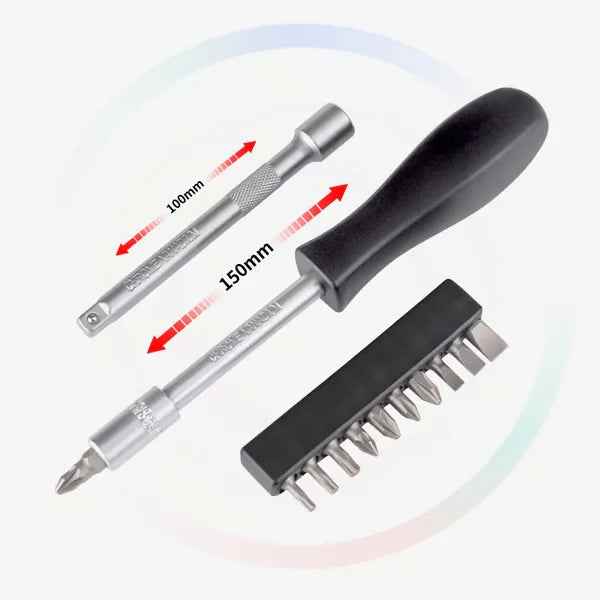 Kit de herramientas universal de 29 piezas con tubos, brocas y extensiones