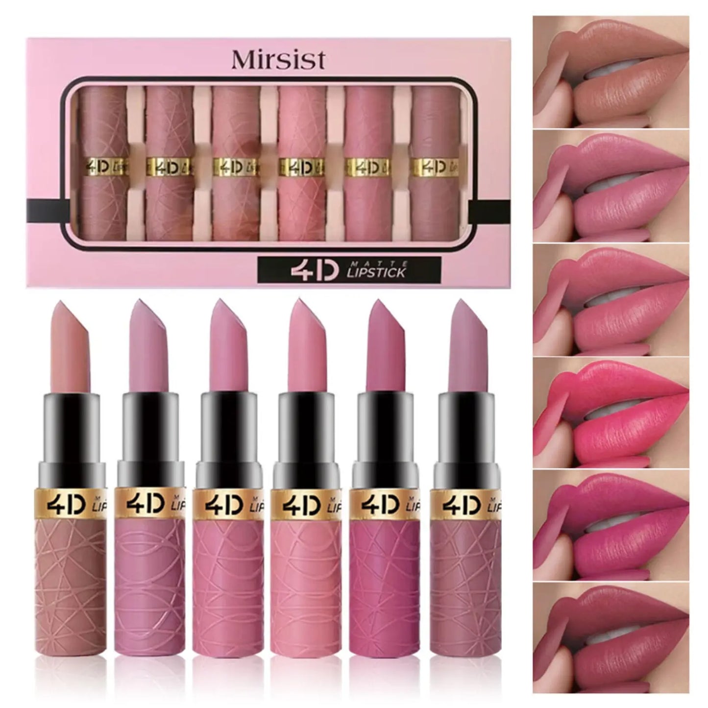 Color Duradero Set de Labiales Mate Hidratantes Suaves 6 Piezas