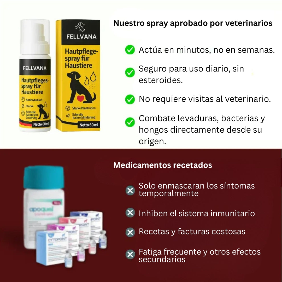 Fellvana™ Spray calmante para la piel aprobado por veterinarios