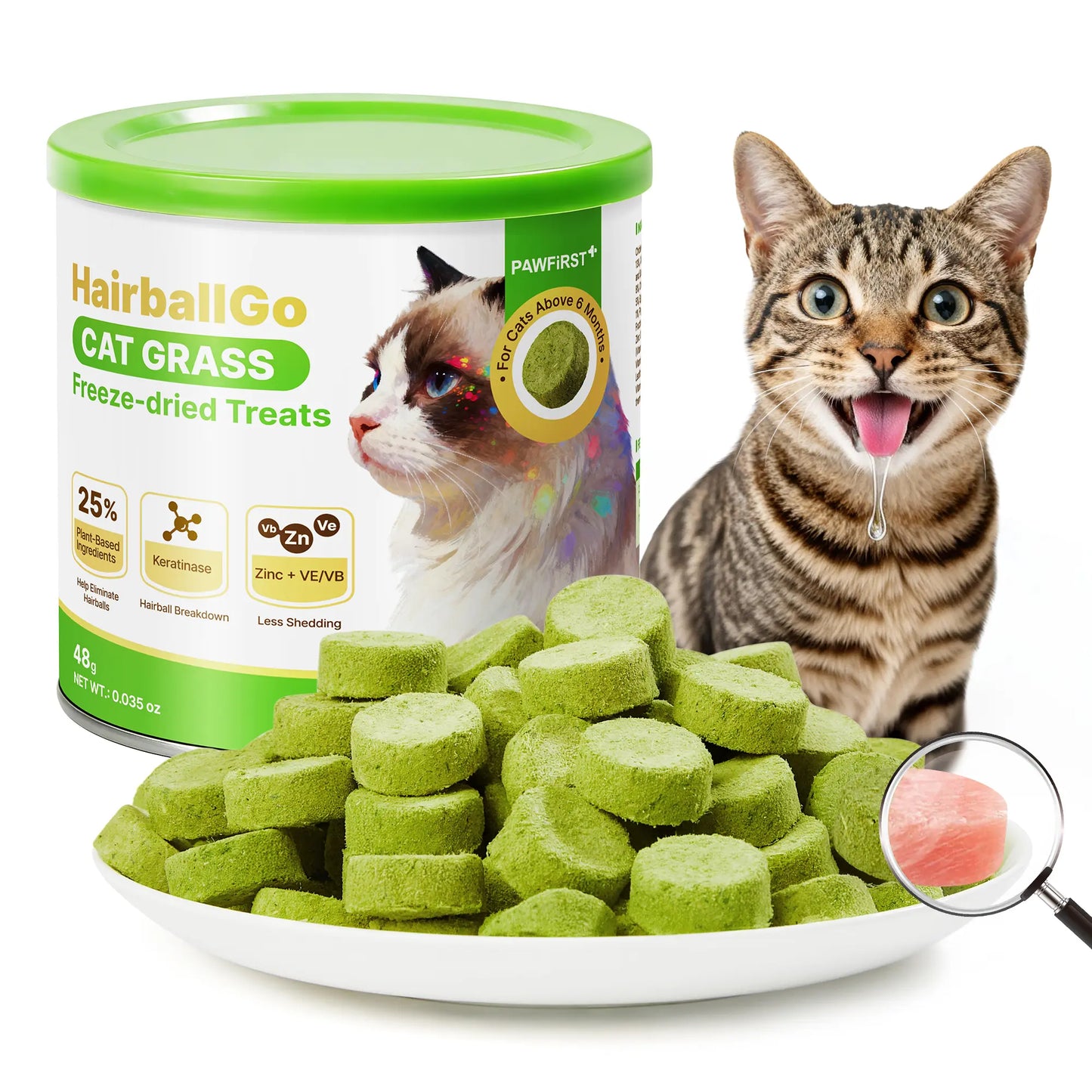 Control De Bolas De Pelo Cat Grass Congelado Para Digestión