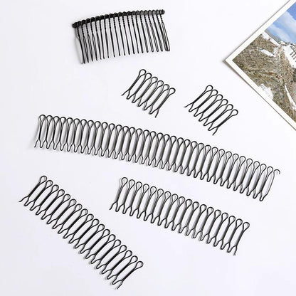 Juego de 3 Pinzas para el Cabello en Forma de U Pinzas Elásticas Negras