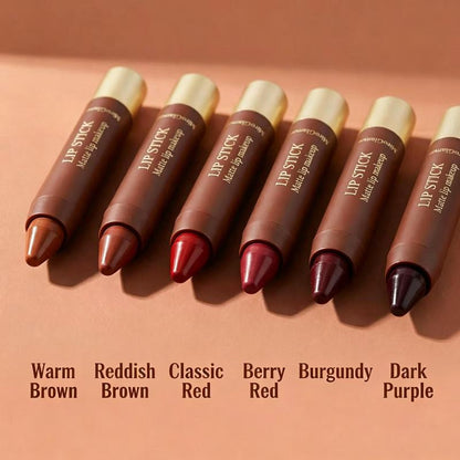 Set de Lápices de Labios Mate en Tonos Nude y Marrón con Hidratación y Larga Duración