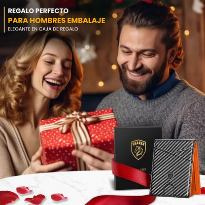 Cartera de cuero ultradelgada antirrobo RFID