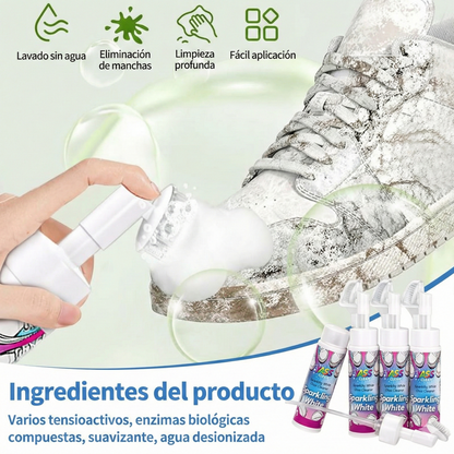 Limpiador de zapatos en espuma blanca