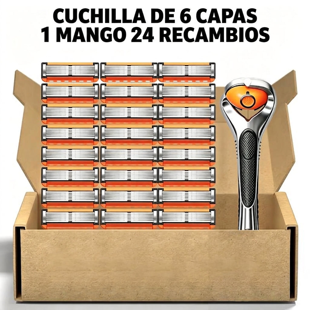 Afeitado Cómodo Kit Maquinilla Cabezal Giratorio Antideslizante