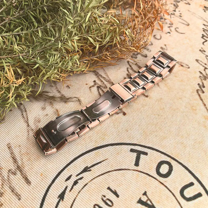 Pulsera de cobre Jecanori para hombre, brazalete único con cierre plegable, herramienta de ajuste y caja de regalo.