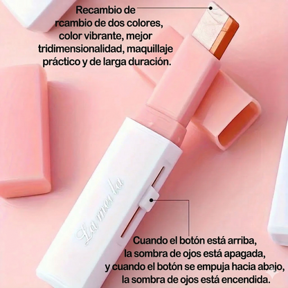 6 unidades - Sombra de ojos en barra de dos colores
