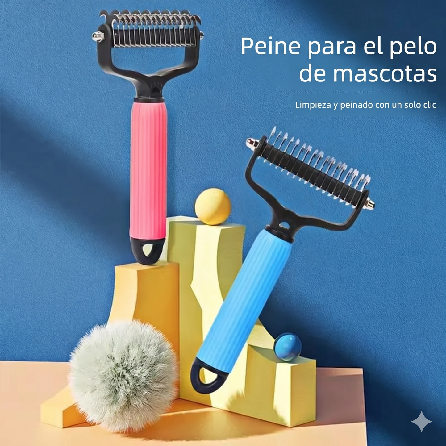 Eliminación de Pelo Cepillo Desenredante para Perros Acero