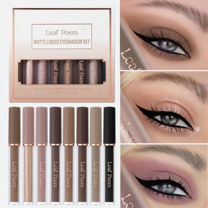 Definición de Ojos – 8 Colores de Sombra de Ojos Líquida Mate e Impermeable