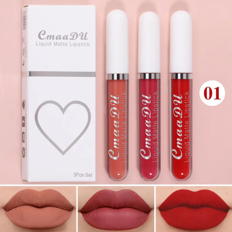 Labial Mate Hidratante Larga Duración Resistente al Agua