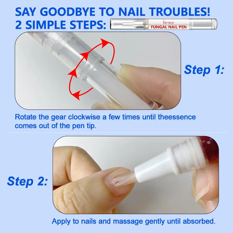Lápiz para hongos en las uñas Lansiyi con alicina y ácido undecilénico, lápiz para el cuidado de las uñas, lápiz para el tratamiento de hongos en las uñas y otros problemas de uñas, kit de cuidado diario de uñas, suministros para manicuristas