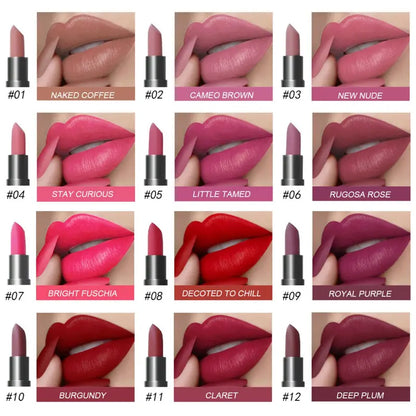 Color Duradero Set de Labiales Mate Hidratantes Suaves 6 Piezas