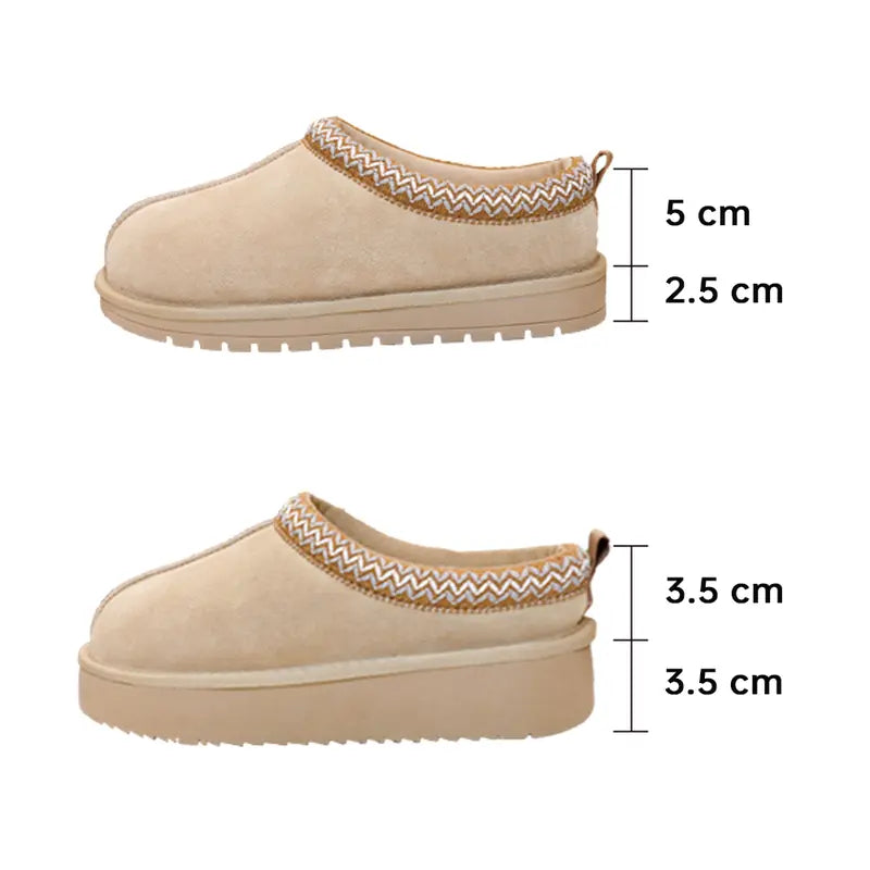 Zapatillas de ante trenzadas para mujer, para exteriores, con plataforma, forro de piel esponjosa, botines cortos para otoño e invierno, zapatos cálidos para caminar
