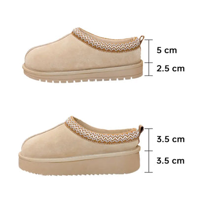 Zapatillas de ante trenzadas para mujer, para exteriores, con plataforma, forro de piel esponjosa, botines cortos para otoño e invierno, zapatos cálidos para caminar
