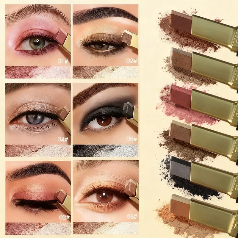 Barra de maquillaje para ojos mate, bicolor, resistente al agua y de larga duración