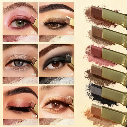 Barra de maquillaje para ojos mate, bicolor, resistente al agua y de larga duración