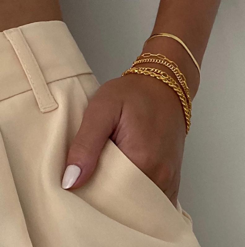 Pulseras Tewiky para mujer, conjuntos de joyas para mujer, pulseras de cadena con clip de papel, finas, apilables y de eslabones cubanos, accesorios de moda, regalos para mujer, joyería maximalista.