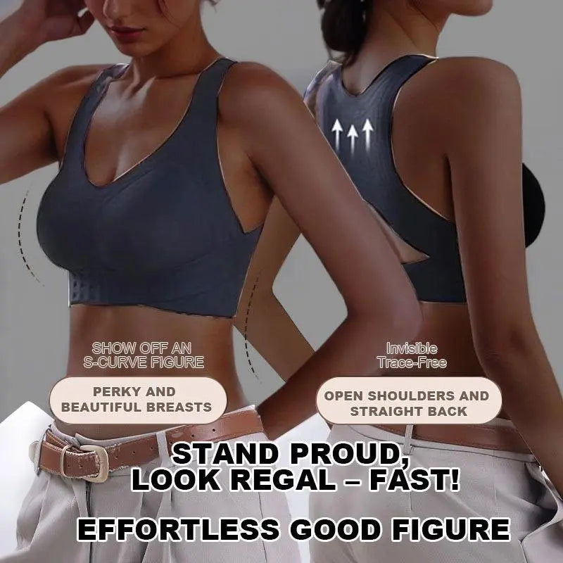 Sujetador corrector de postura 2 en 1: faja moldeadora de soporte para aliviar el dolor de espalda y brindar soporte a los hombros. Ropa interior femenina sin costuras, con soporte ajustable para espalda y hombros.