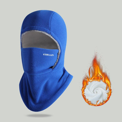 Gorro y mascarilla 2 en 1 para invierno - Resistente al viento, forro polar grueso para ciclismo, correr y esquiar, lavable a máquina, negro