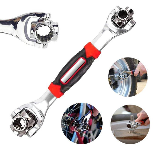 Juego de llaves combinadas, llave universal con cabezal giratorio multifunción de 360 grados, herramienta de llave de vaso 52 en 1, herramienta de llave inglesa para reparaciones domésticas y de automóviles.