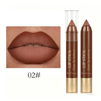 Set de Lápices de Labios Mate en Tonos Nude y Marrón con Hidratación y Larga Duración