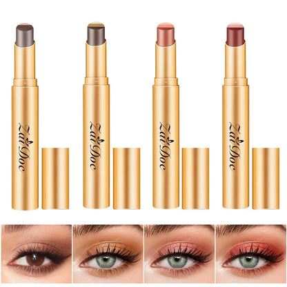 (Paquete de 4 colores) Sombra de ojos en barra 3 en 1 - Brillo de larga duración a prueba de manchas.