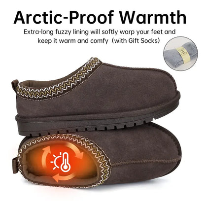 Zapatillas de ante trenzadas para mujer, para exteriores, con plataforma, forro de piel esponjosa, botines cortos para otoño e invierno, zapatos cálidos para caminar