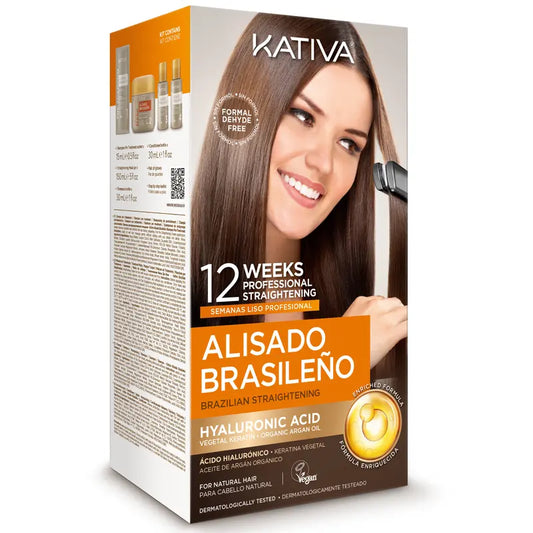 Kit de alisado brasileño Talaporr: cabello más liso durante 12 semanas, con aceite de argán y manteca de karité.