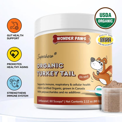 Apoyo Inmunológico en Polvo de Cola de Pavo para Perros USDA