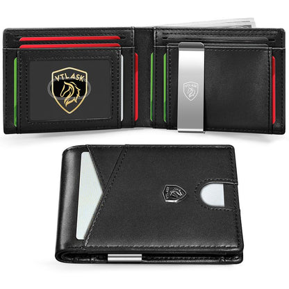 Cartera de cuero antirrobo RFID ultradelgada para hombre TALAPORR con 11 ranuras para tarjetas y gran capacidad, color verde, para viajes, para hombre, tarjetero, monedero de chocolate, regalo del Día del Padre, organizador portátil