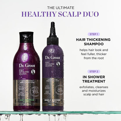 Dr. Groot Hair & Scalp Dynamic Duo Set Acondicionador Cuidado del Cabello Champú de Keratina para un Cabello Más Grueso, Biotina