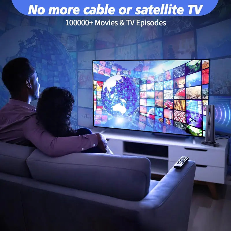 Antena de TV para Smart TV de interior, antenas HDTV de interior amplificadas digitales con base magnética fuerte de 3 m para Smart TV, fácil instalación, recepción de 360° y largo alcance, recepción para canales locales, compatible con 4K 1080P