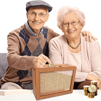 Hucha™ | Caja de ahorros de madera grabada