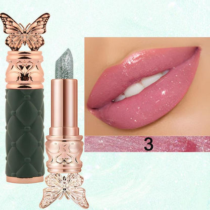 Bálsamo labial con pétalos que cambia de color, de larga duración, hidratante, resistente a la decoloración, sensible a la temperatura, maquillaje hidratante.